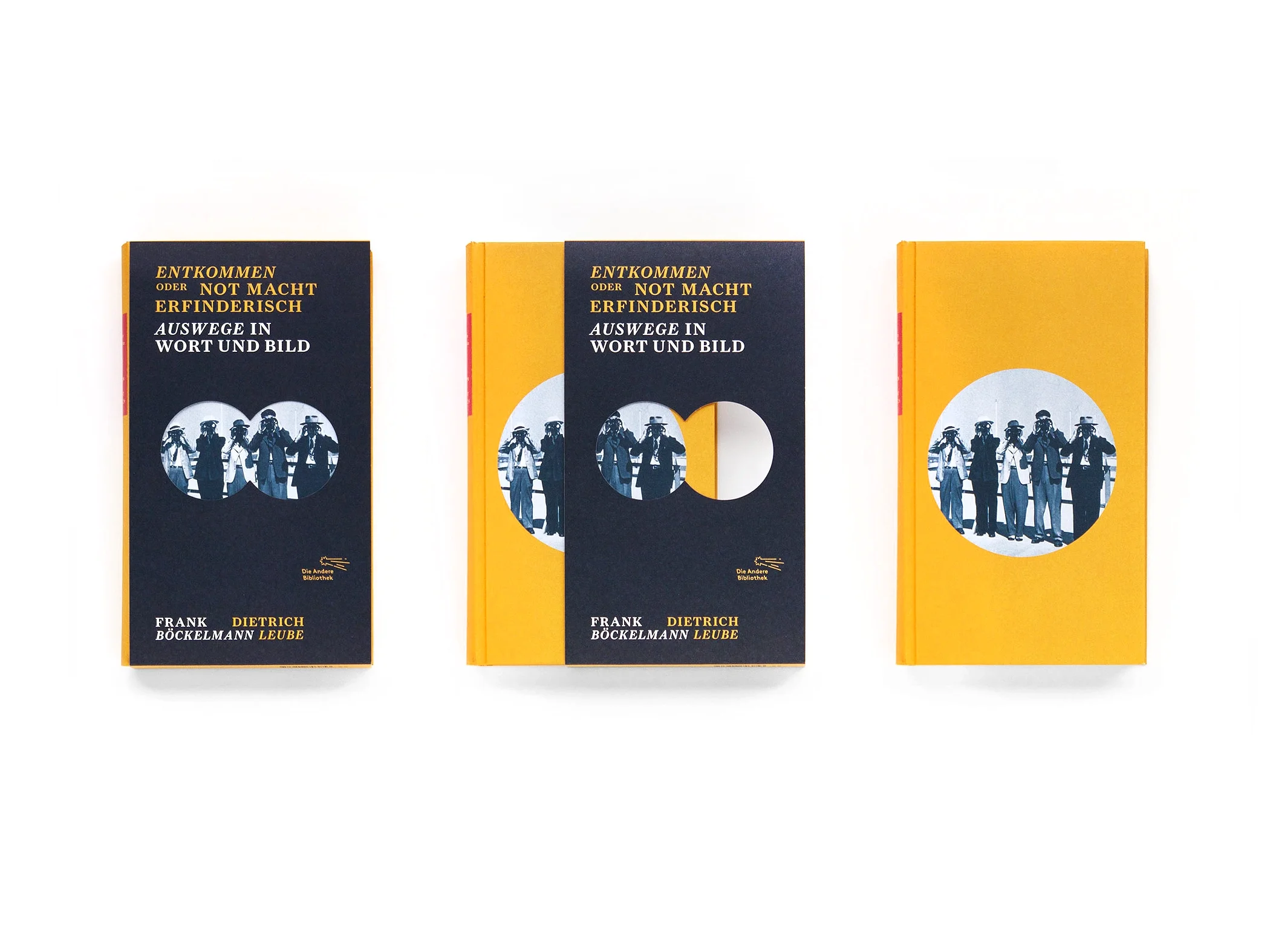Buch mit schwarzer Buchschlaufe und signalgelbem Einband