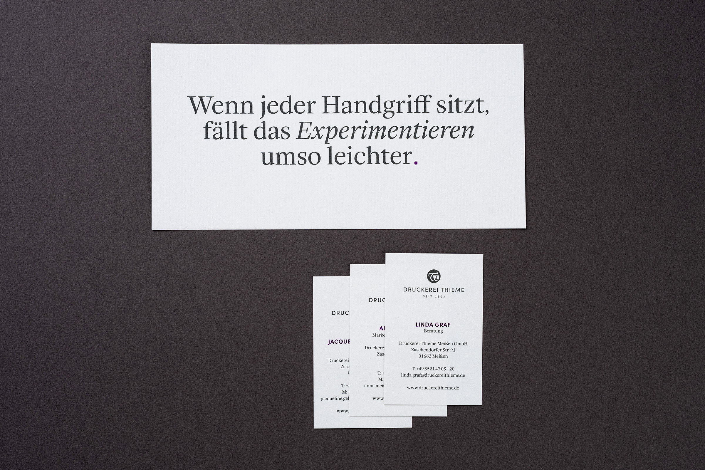 Erscheinungsbild Druckerei Thieme, Projektansicht 2