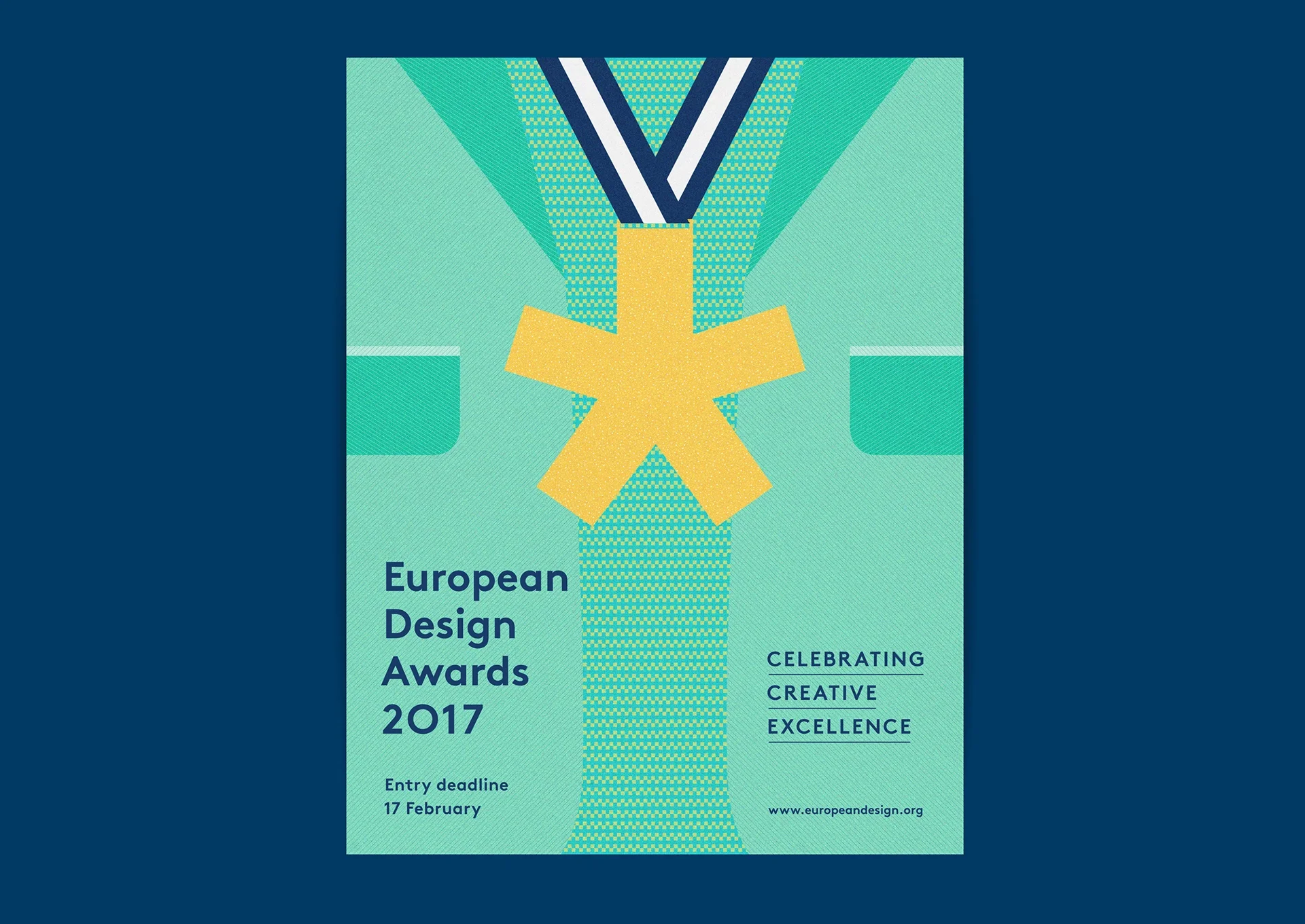 Plakatvariante der European Design Awards 2017 auf grünem Grund